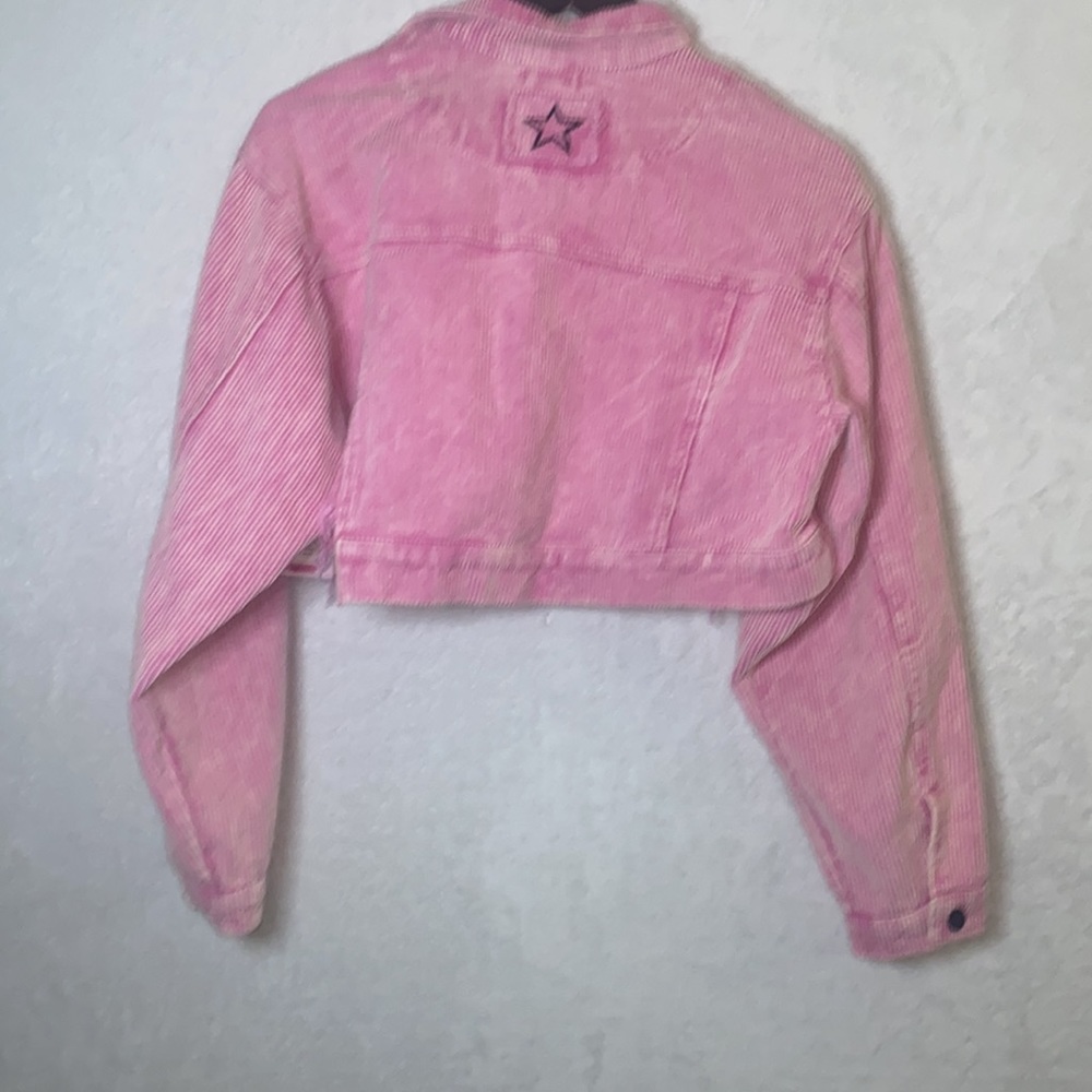 Hot Pink POL Vintage Barbie Pink Corduroy Jacket with Raw Hem Size Small - Picture 5 of 16